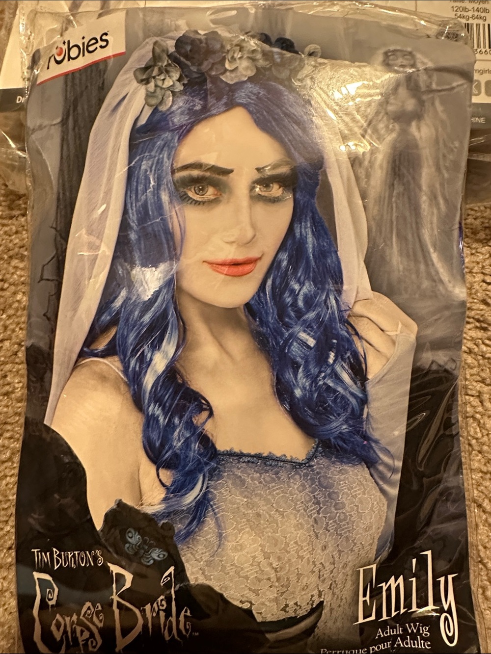 Rubie's Emily Blue Curly Bridal Wig